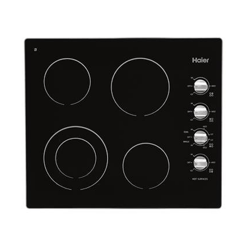 24 Inch Electric Cooktop with 4 Elements, Glass Ceramic Surface
