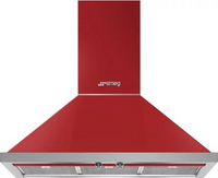 36 Inch Red Wall Mount Chimney Hood with Recirculating Option