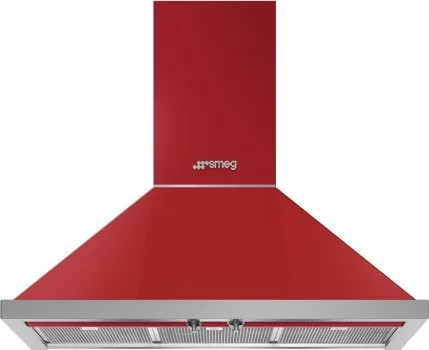 36 Inch Red Wall Mount Chimney Hood with Recirculating Option