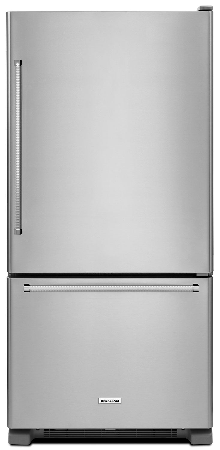 KitchenAid 22 Cu. Ft. Right Door Swing Bottom-Mount Refrigerator - Stainless Steel - Refrigerator in Stainless Steel