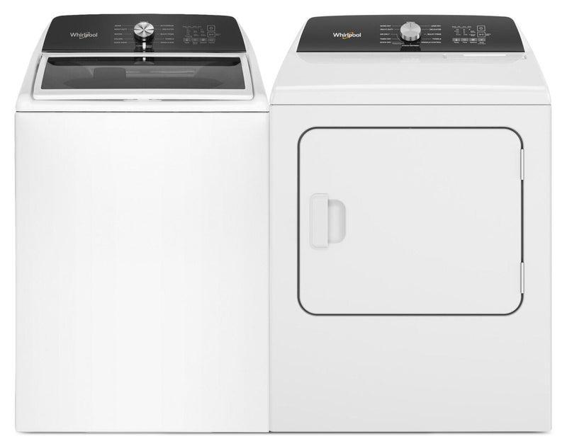 Whirlpool 5.2 Cu. Ft. Top-Load Washer with Built-In Faucet and 7 Cu. Ft. Electric Dryer with Steam | Laveuse à chargement par le haut de 5,2 pi3 avec robinet intégré et sécheuse électrique de 7 pi3 avec vapeur de Whirlpool | WHTL525A
