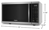 Whirlpool 0.9 Cu. Ft. Countertop Microwave with Steam - WMCS3019RS | Four à micro-ondes de comptoir Whirlpool de 0,9 pi3 avec vapeur - WMCS3019RS | WMCS30RS