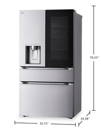 LG 36" 29 Cu. Ft. InstaView® Door-in-Door® Standard-Depth MAX™ Refrigerator with MyColor™ - LF29S8365S | Réfrigérateur LG de 36 po et de 29 pi3 avec technologie InstaViewMC, Porte dans la porteMD et MyColourMC - LF29S8365S | LF29S85S