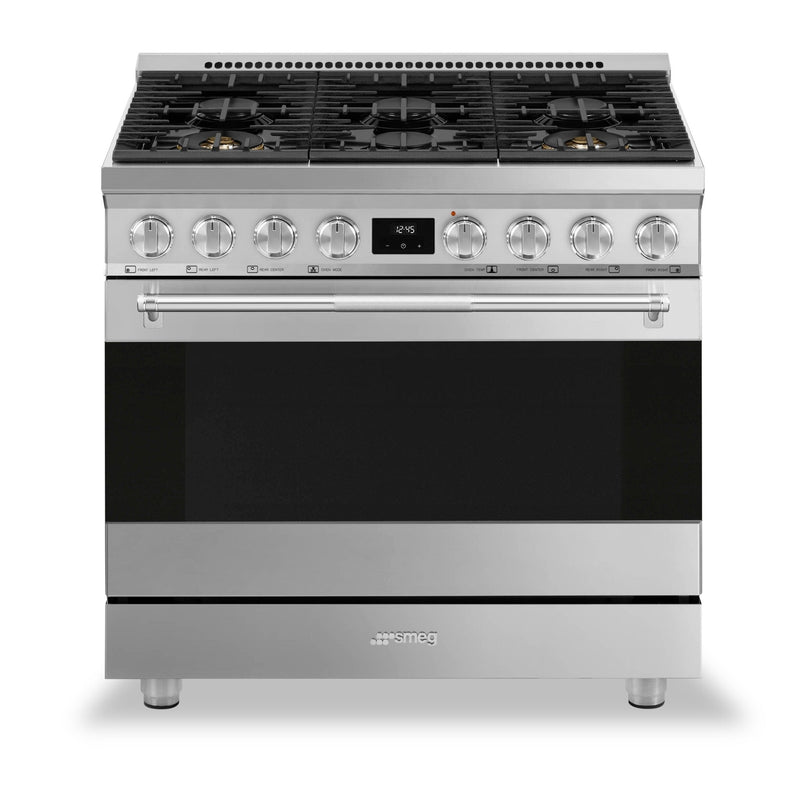 Smeg 4.6 Cu. Ft. Professional Gas Range - SPR36UGMX|Cuisinière professionnelle à gaz Smeg de 4,6 pi3 - SPR36UGMX