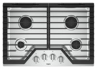 Whirlpool 30" Gas Cooktop with EZ-2-Lift™ Hinged Cast-Iron Grates - WCG55US0HS|Surface de cuisson à gaz Whirlpool 30 po avec grille en fonte à charnières EZ-2-LiftMC - WCG55US0HS|WCG55U0S