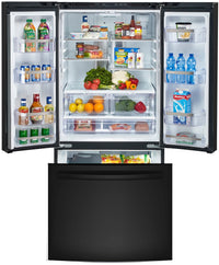 GE Profile 24.5 Cu. Ft. French-Door Refrigerator with Space-saving Icemaker – PNE25NGLKWW|Réfrigérateur GE Profile de 24,5 pi³ à portes françaises avec machine à glaçons – PNE25NGLKWW|PNE25KBB