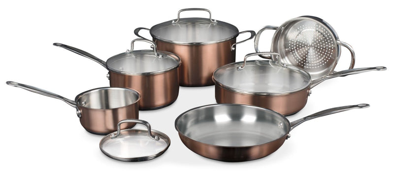 Cuisinart Classic Collection® 10-Piece Stainless Colour Series Cookware Set – Copper|Série couleur inoxydable Cuisinart Classic CollectionMD - Cuivre|CSS10MCC