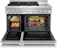 KitchenAid 48" Smart Commercial-Style Gas Range with Griddle - KFGC558JMH|Cuisinière à gaz intelligente KitchenAid 48 po de style commercial, plaque chauffante - KFGC558JMH|KFGC558H