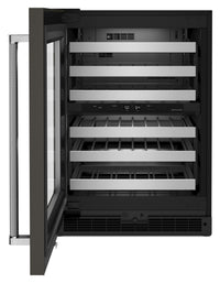 KitchenAid 5 Cu. Ft. 46-Bottle Wine Cellar with Left-Swing Door - KUWL314KBS | Cellier à vin KitchenAid de 5 pi3 pour 46 bouteilles avec charnières de porte à gauche - KUWL314KBS | KUWL314B