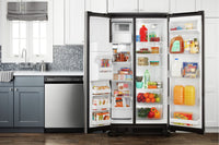 Amana 21 Cu. Ft. Side-By-Side Refrigerator with Dual Pad External Ice and Water Dispenser – ASI2175GRS|Réfrigérateur Amana de 21 pi³ à compartiments juxtaposés – ASI2175GRS|ASI227GS