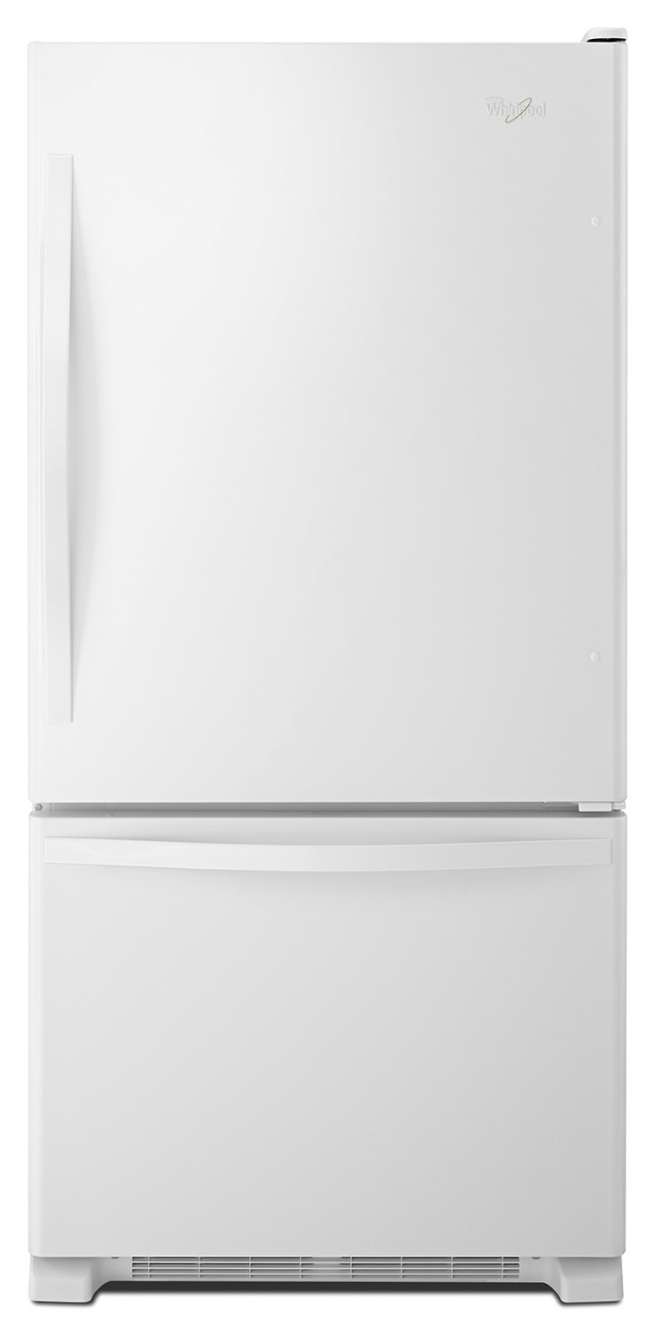 Whirlpool 22 Cu. Ft. Bottom-Mount Refrigerator - WRB322DMBW|Réfrigérateur à congélateur inférieur de 22 pi3 Whirlpool - WRB322DMBW|WRB322DBW