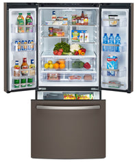 GE Profile 24.5 Cu. Ft. French-Door Refrigerator with Space-saving Icemaker – PNE25NMLKES|Réfrigérateur GE Profile de 24,5 pi³ à portes françaises avec machine à glaçons– PNE25NMLKES|PNE25KES