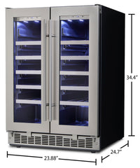 Silhouette Napa 4.7 Cu. Ft. 42-Bottle French-Door Wine Cooler - DWC047D1BSSPR | Refroidisseur à vin Silhouette Napa à portes françaises 4,7 pi3 pour 42 bouteilles - DWC047D1BSSPR | DWC047DS