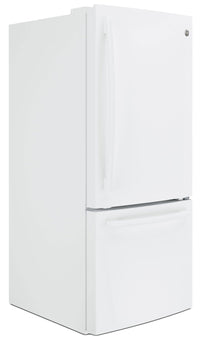 GE 20.9 Cu. Ft. Bottom-Freezer Refrigerator – GBE21AGKWW|Réfrigérateur GE de 20,9 pi³ à congélateur inférieur – GBE21AGKWW|GBE21AKW
